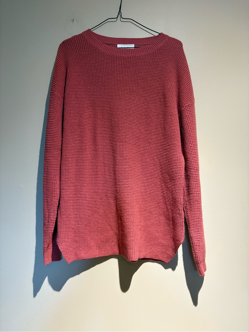 Merino Wool Blend Kersh Waffle Knit Sweater Crewneck Size Large Fall Winter - Picture 4 of 11